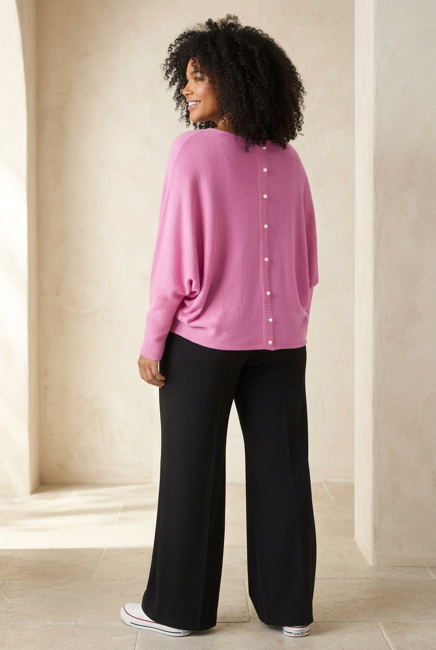 Pearl Back Batwing Sweater
