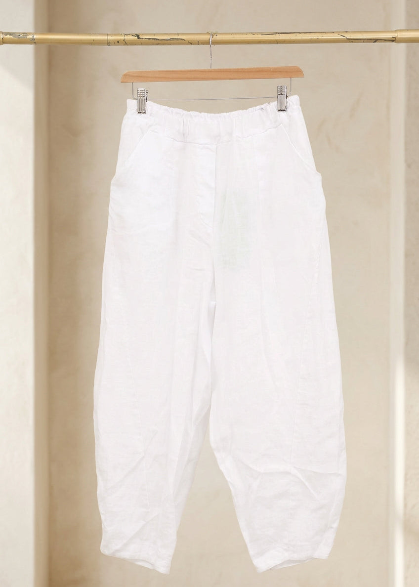 Italian 100% Linen Barrel Pants
