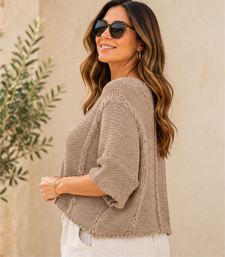 Relaxed Cotton Knit Sweater