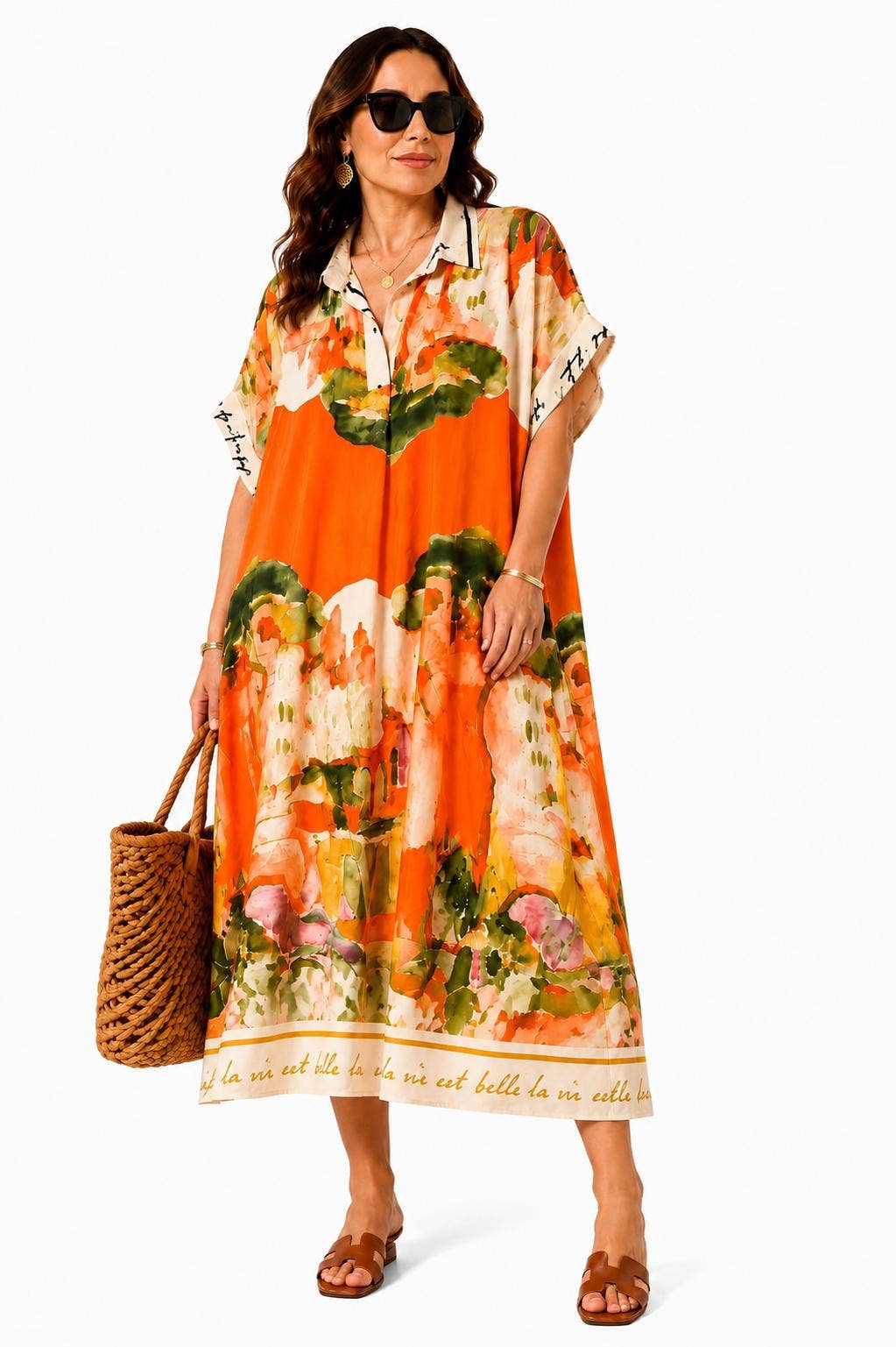 Artique Watercolor Print Shirt Dress