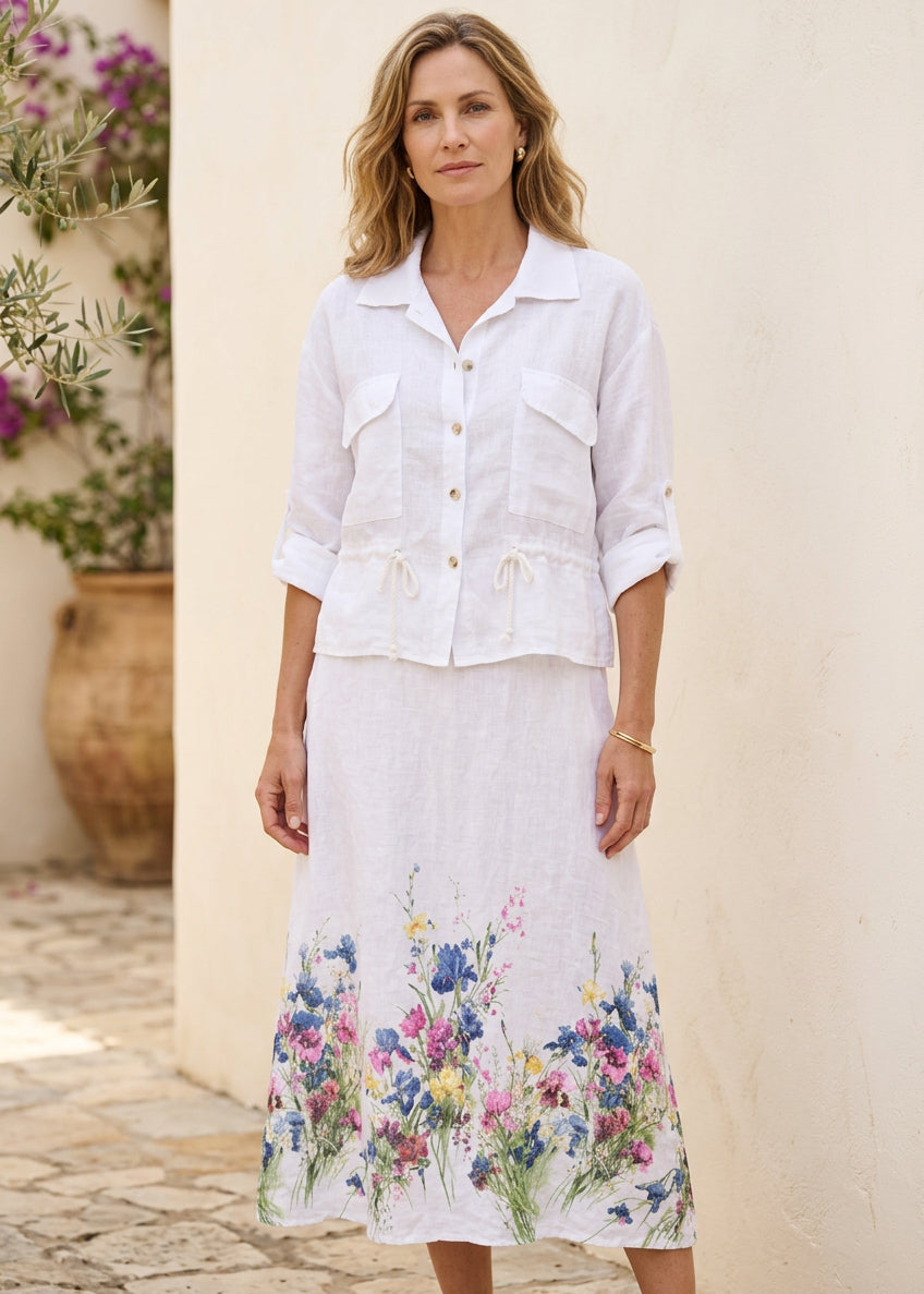 Italian Fleur 100% Linen Shirt & Dress Set
