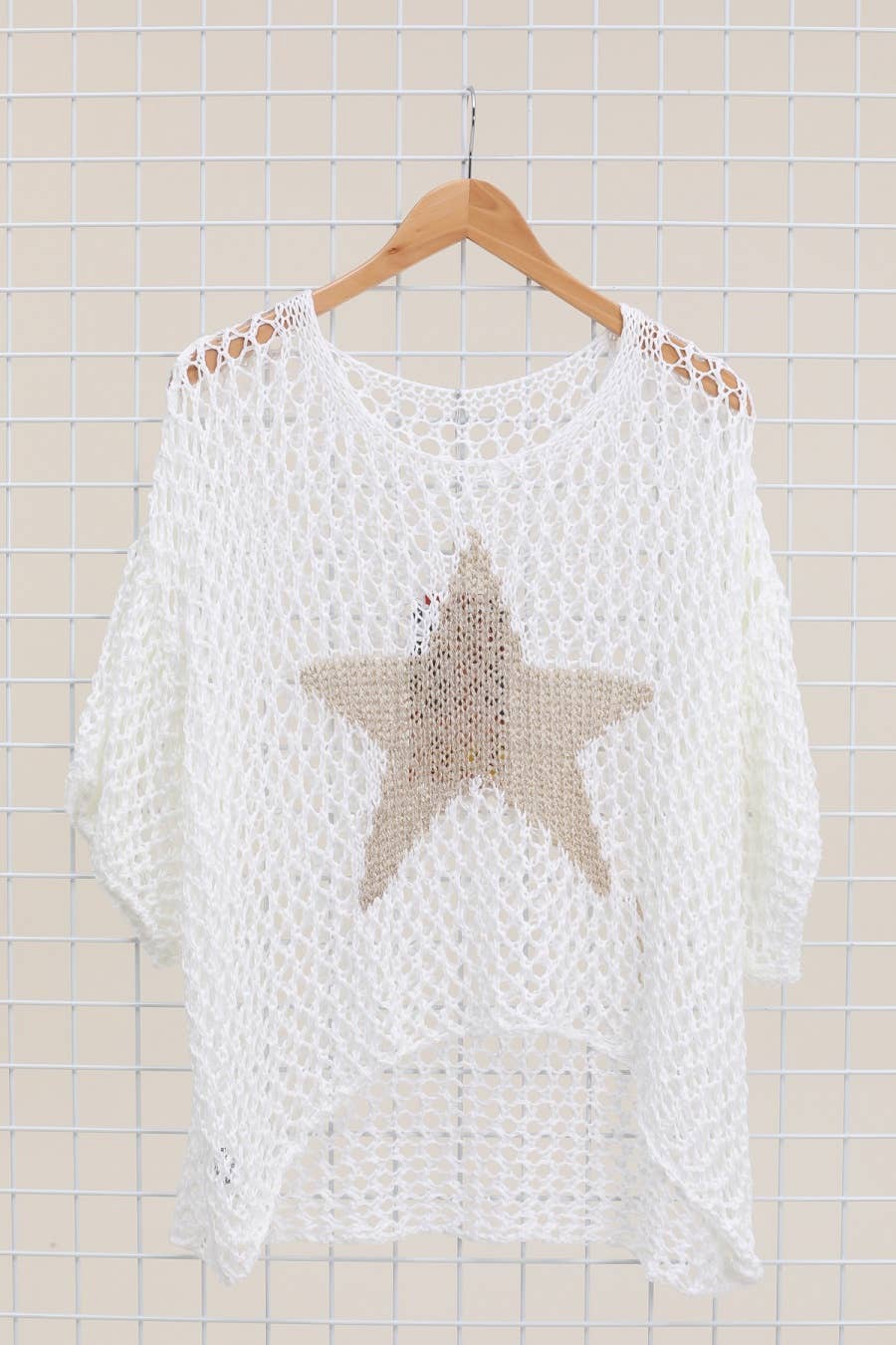 Italian Cotton Star Crochet Sweater
