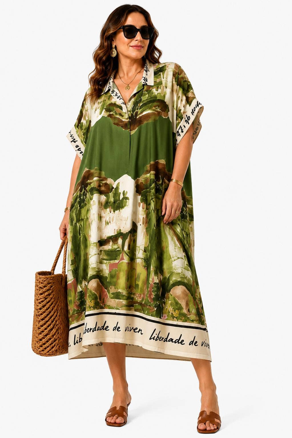 Artique Watercolor Print Shirt Dress