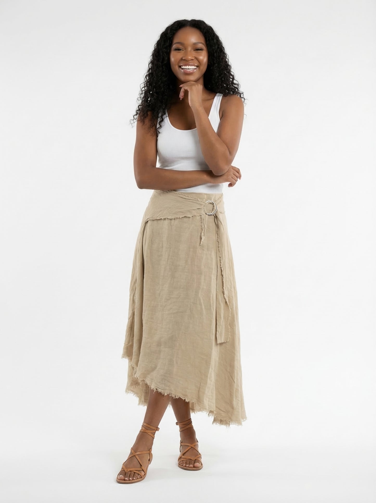 Venezia Linen Wrap Skirt