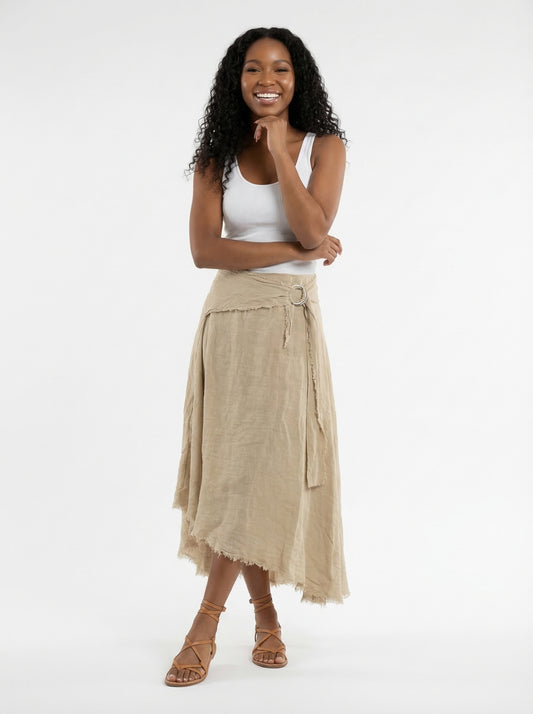Venezia Linen Wrap Skirt