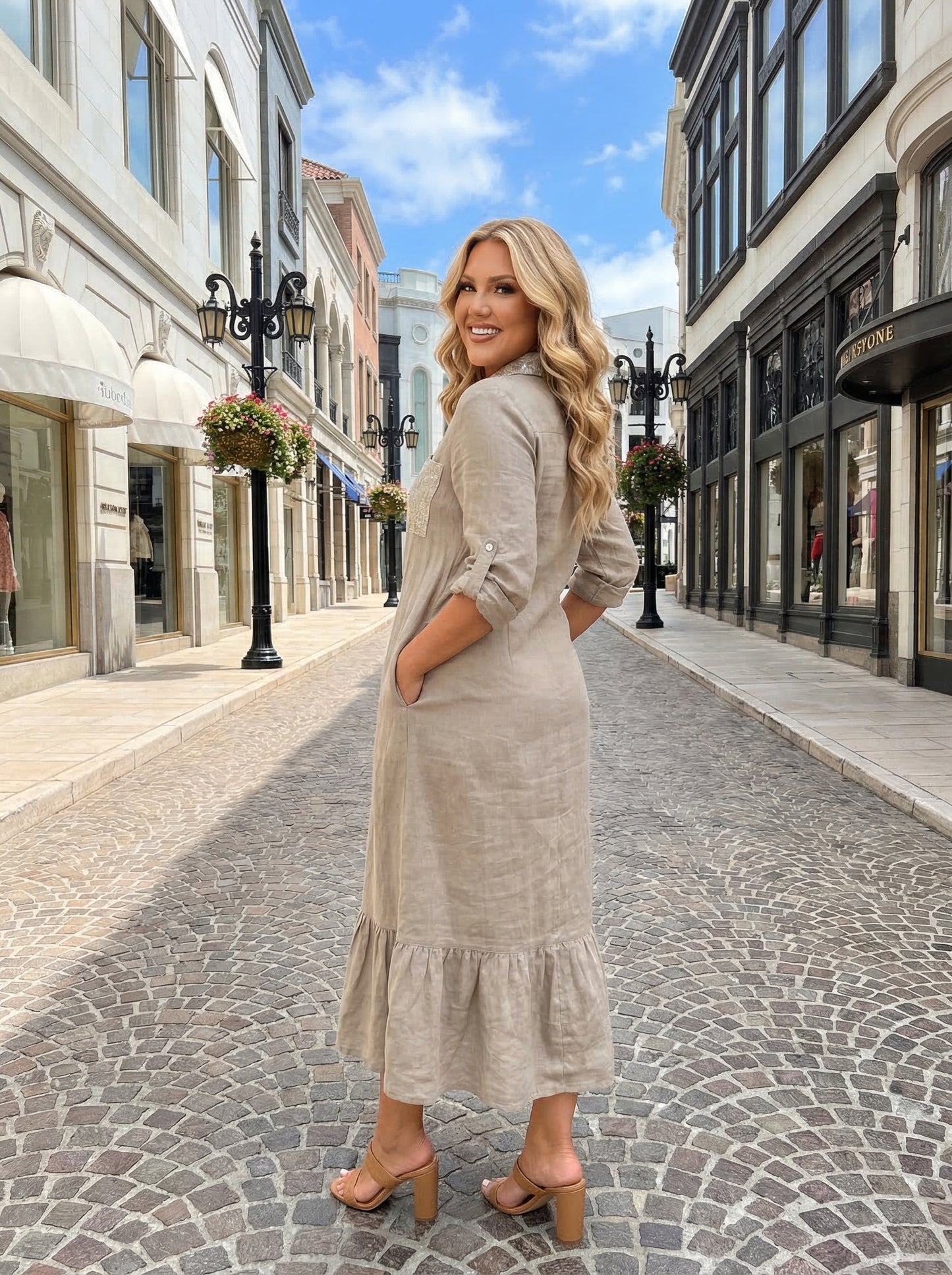 Capri Linen Shirt Dress