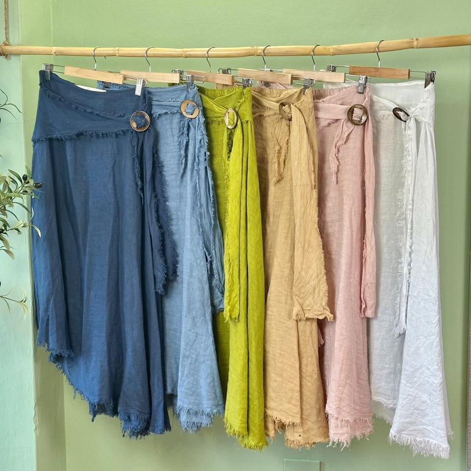 Venezia Linen Wrap Skirt