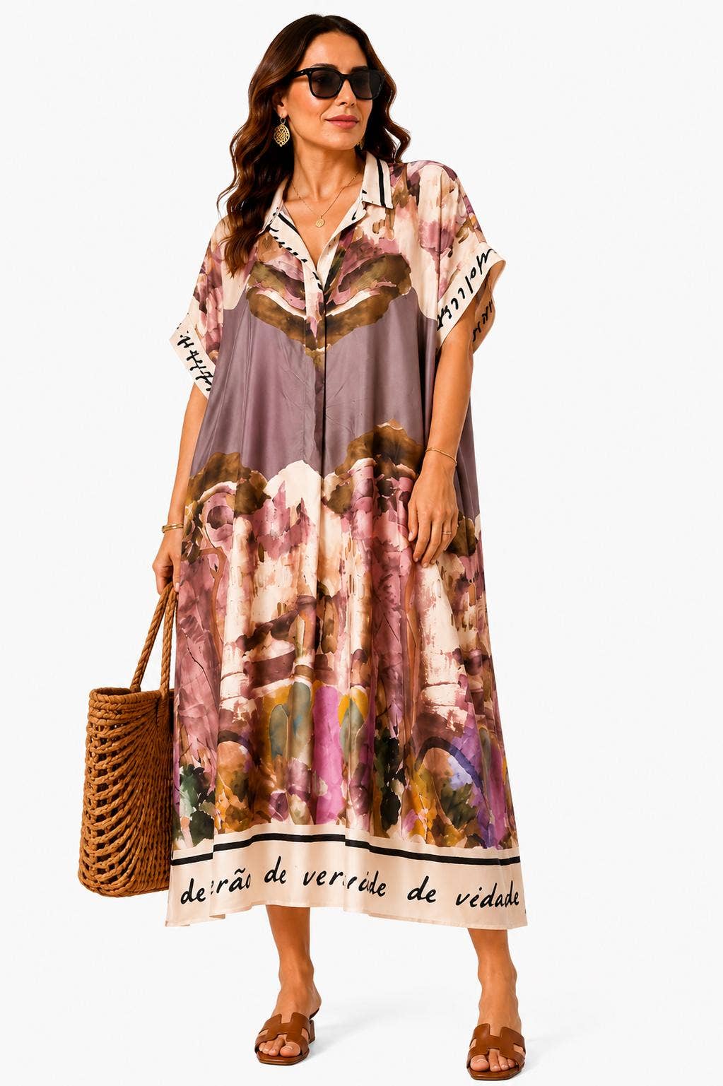 Artique Watercolor Print Shirt Dress