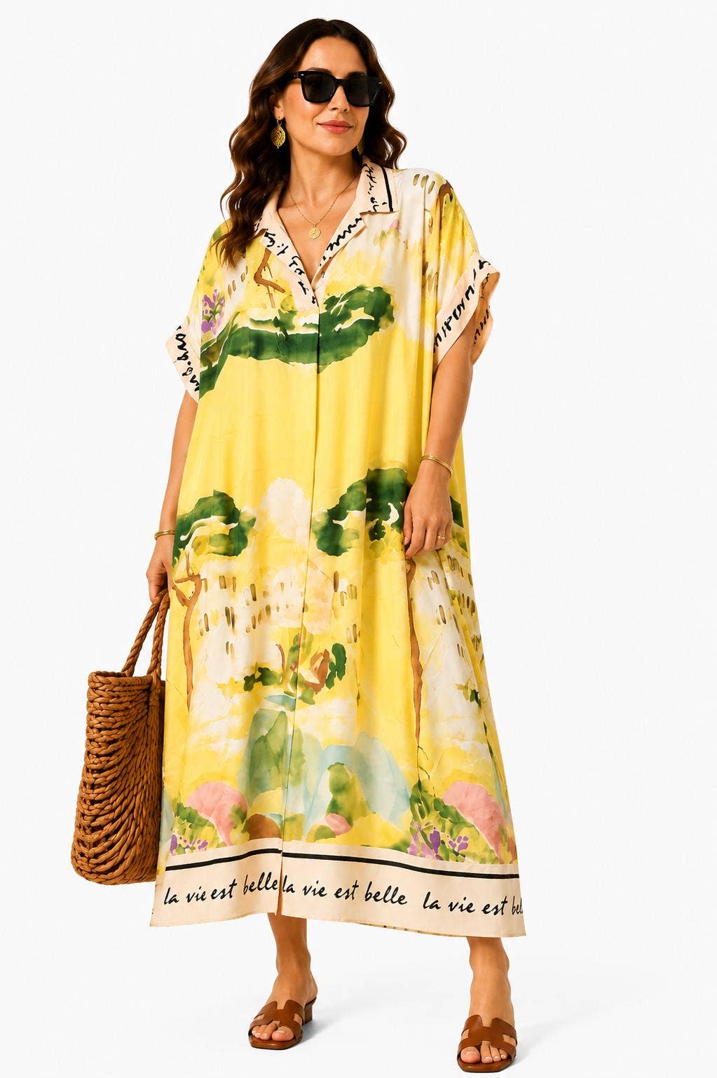 Artique Watercolor Print Shirt Dress