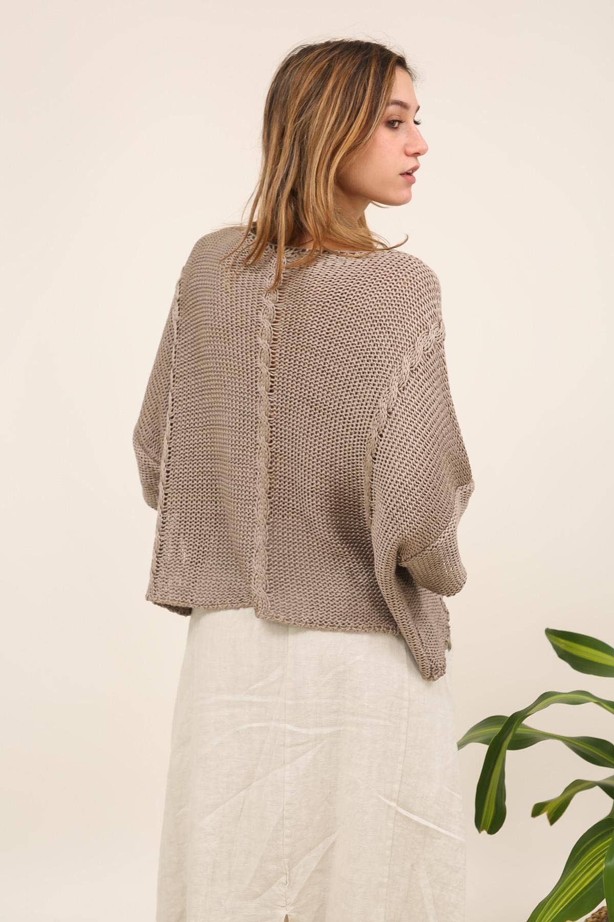 Relaxed Cotton Knit Sweater