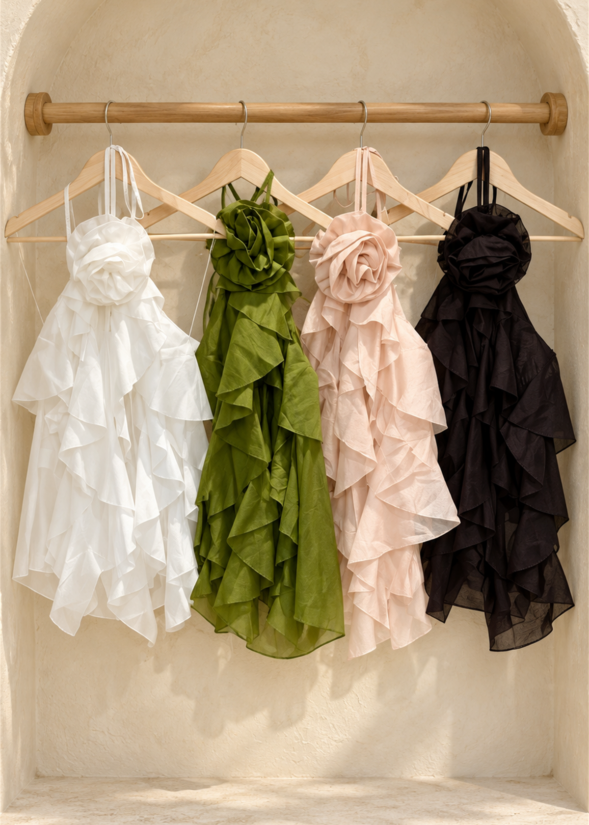 Rosa Rosette Ruffle Top group reference; only White available
