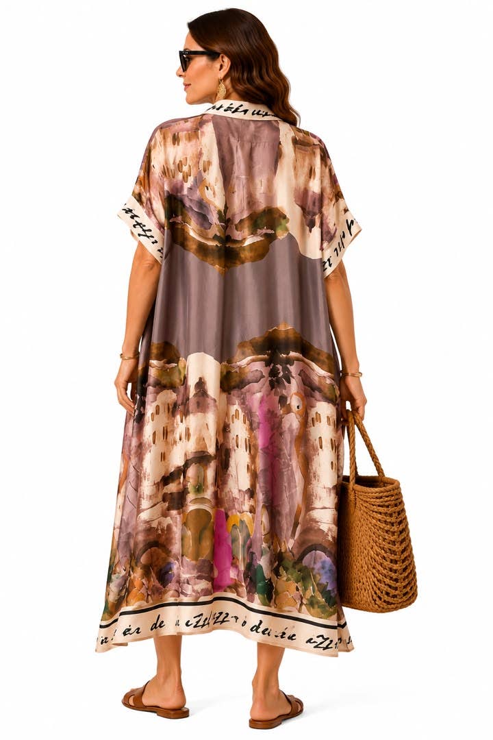 Artique Watercolor Print Shirt Dress