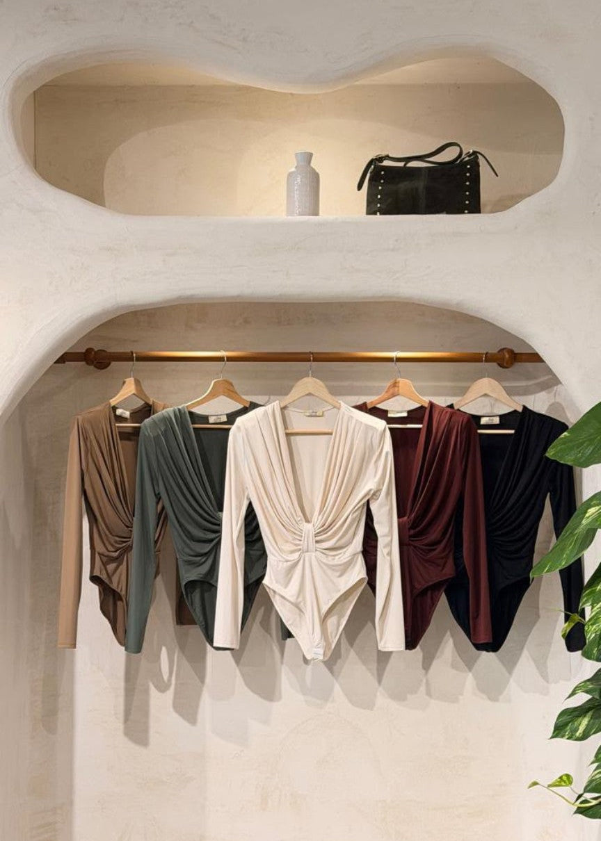 Milano bodysuit draped front detail